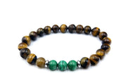 Natural Malachite & Tiger Eye Beaded Bracelet – Elegance Meet Nature